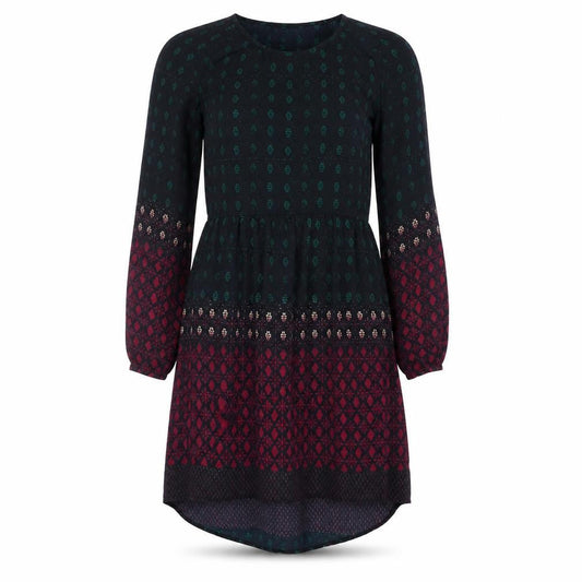 Staring at Stars Womens Blue Geometric Polyester Shift Size S Round Neck Pullover