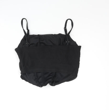 Womens UK Size 8 PRETTYLITTLETHING Black Cropped Tank