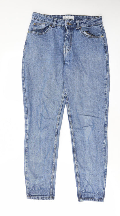 Denim & Co. Womens Blue Cotton Straight Jeans Size 10 L28 in Regular Zip - Pockets, Belt Loops