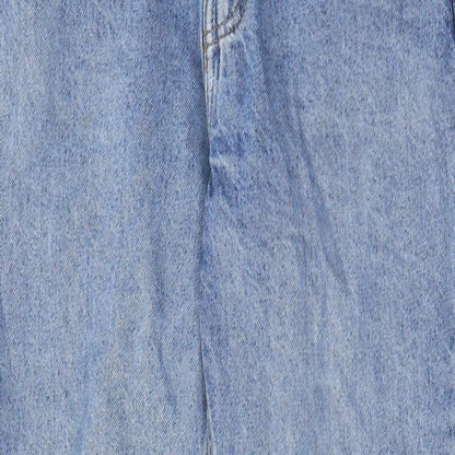 Denim & Co. Womens Blue Cotton Straight Jeans Size 10 L28 in Regular Zip - Pockets, Belt Loops