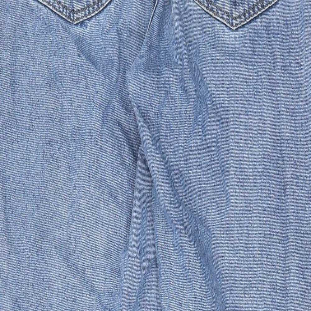 Denim & Co. Womens Blue Cotton Straight Jeans Size 10 L28 in Regular Zip - Pockets, Belt Loops