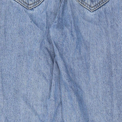 Denim & Co. Womens Blue Cotton Straight Jeans Size 10 L28 in Regular Zip - Pockets, Belt Loops