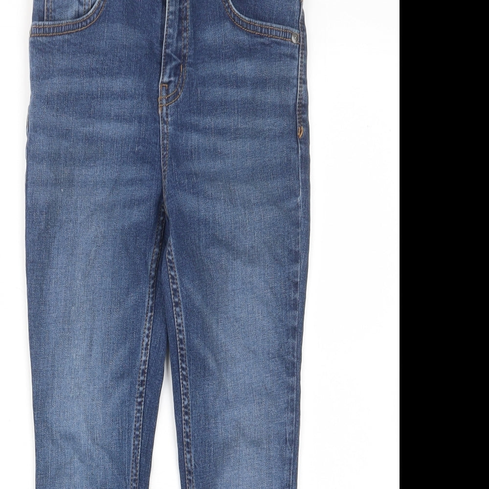 TU Boys Blue Cotton Skinny Jeans Size 9 Months L22 in Regular Zip - Pockets, Belt Loops