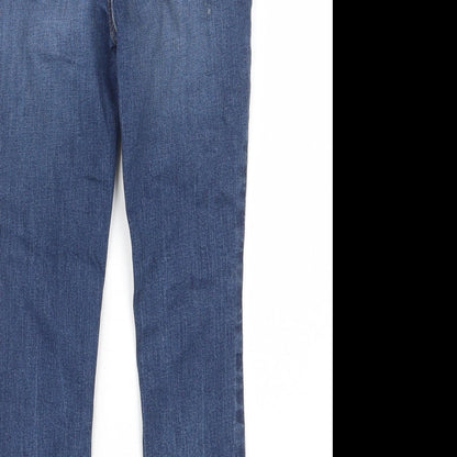 TU Boys Blue Cotton Skinny Jeans Size 9 Months L22 in Regular Zip - Pockets, Belt Loops