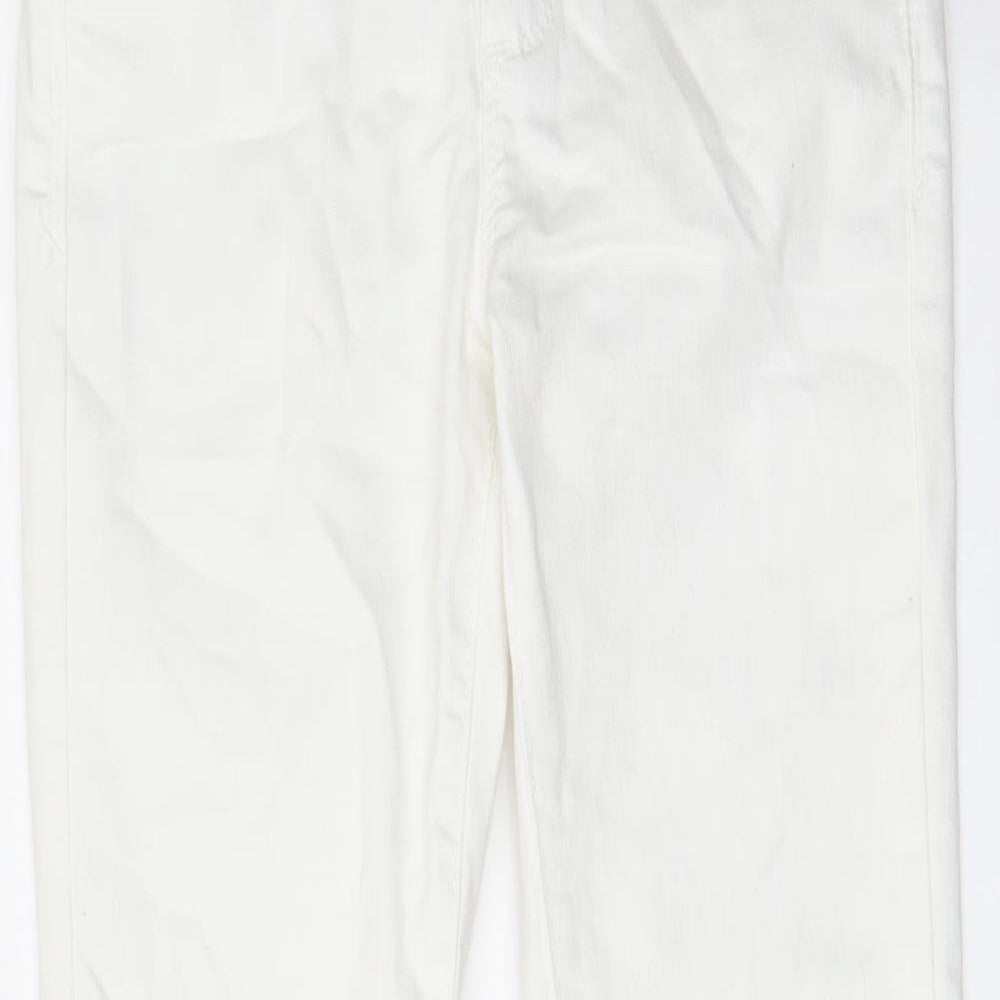 Gap Girls White Cotton Skinny Jeans Size 10 Years L25 in Regular Zip - Pockets, Belt Loops