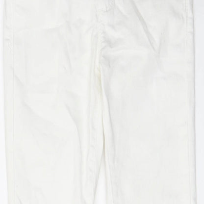 Gap Girls White Cotton Skinny Jeans Size 10 Years L25 in Regular Zip - Pockets, Belt Loops