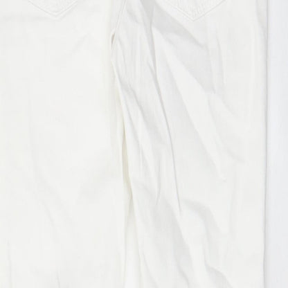 Gap Girls White Cotton Skinny Jeans Size 10 Years L25 in Regular Zip - Pockets, Belt Loops