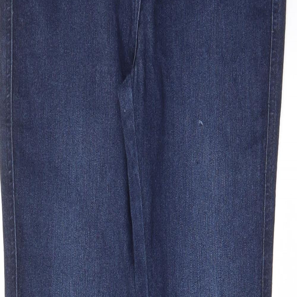 NEXT Womens Blue Cotton Skinny Jeans Size 8 L26 in Regular Zip - Pockets, Belt Loops