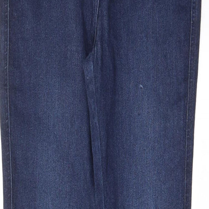 NEXT Womens Blue Cotton Skinny Jeans Size 8 L26 in Regular Zip - Pockets, Belt Loops