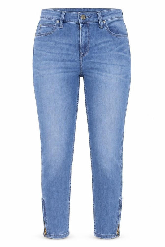 Womens UK Size 29 in Lee Regular Fit Cropped Blue Jeans