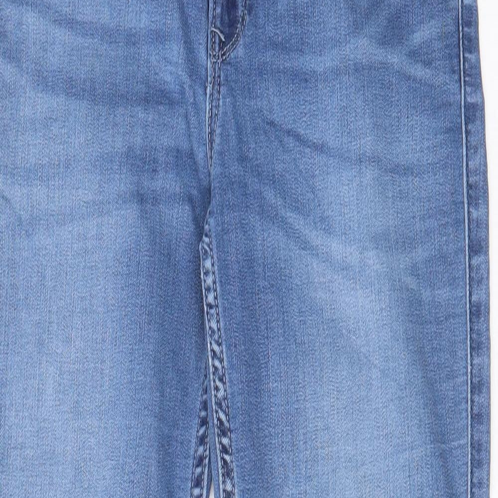 Lee Womens Blue Cotton Cropped Jeans Size 29 in L31 in Regular Zip - Pockets, Belt Loops, Logo, Zips