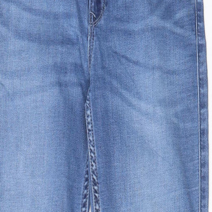 Lee Womens Blue Cotton Cropped Jeans Size 29 in L31 in Regular Zip - Pockets, Belt Loops, Logo, Zips