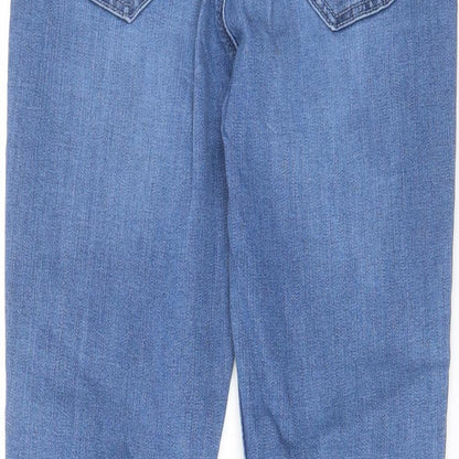 Lee Womens Blue Cotton Cropped Jeans Size 29 in L31 in Regular Zip - Pockets, Belt Loops, Logo, Zips