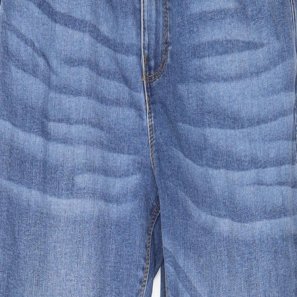 Denim & Co. Womens Blue Cotton Skinny Jeans Size 14 L25 in Regular Zip - Pockets, Belt Loops