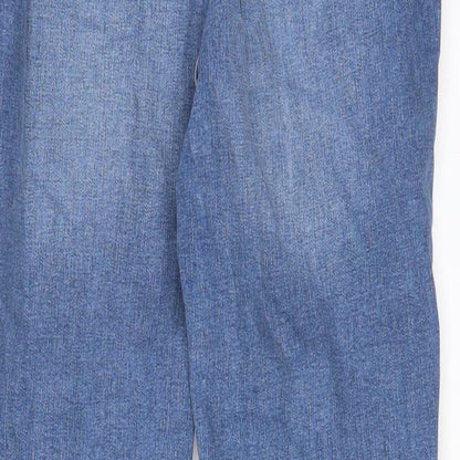 Denim & Co. Womens Blue Cotton Skinny Jeans Size 14 L25 in Regular Zip - Pockets, Belt Loops