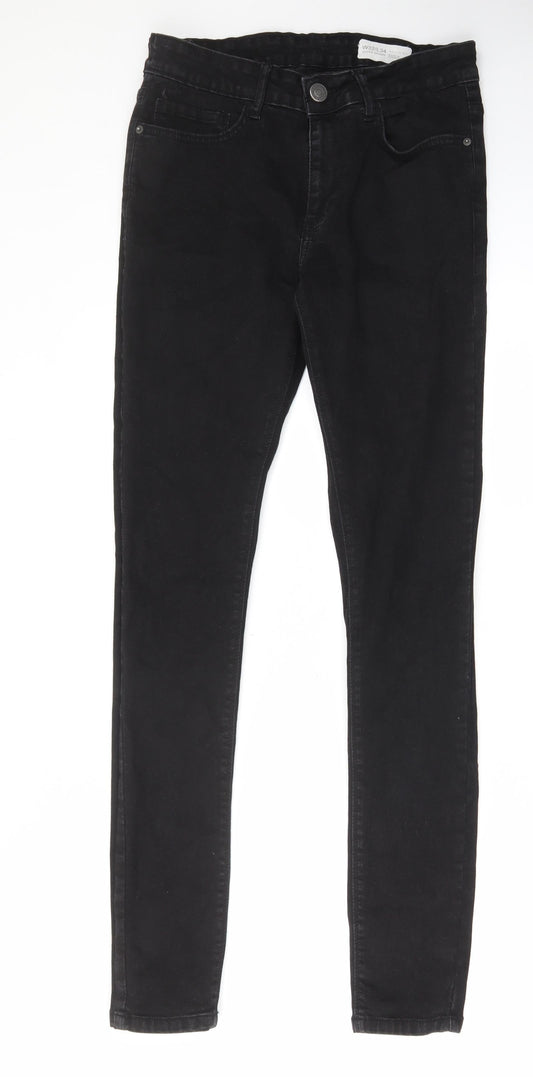 Denim & Co. Mens Black Cotton Skinny Jeans Size 32 in L34 in Regular Zip - Pockets, Belt Loops