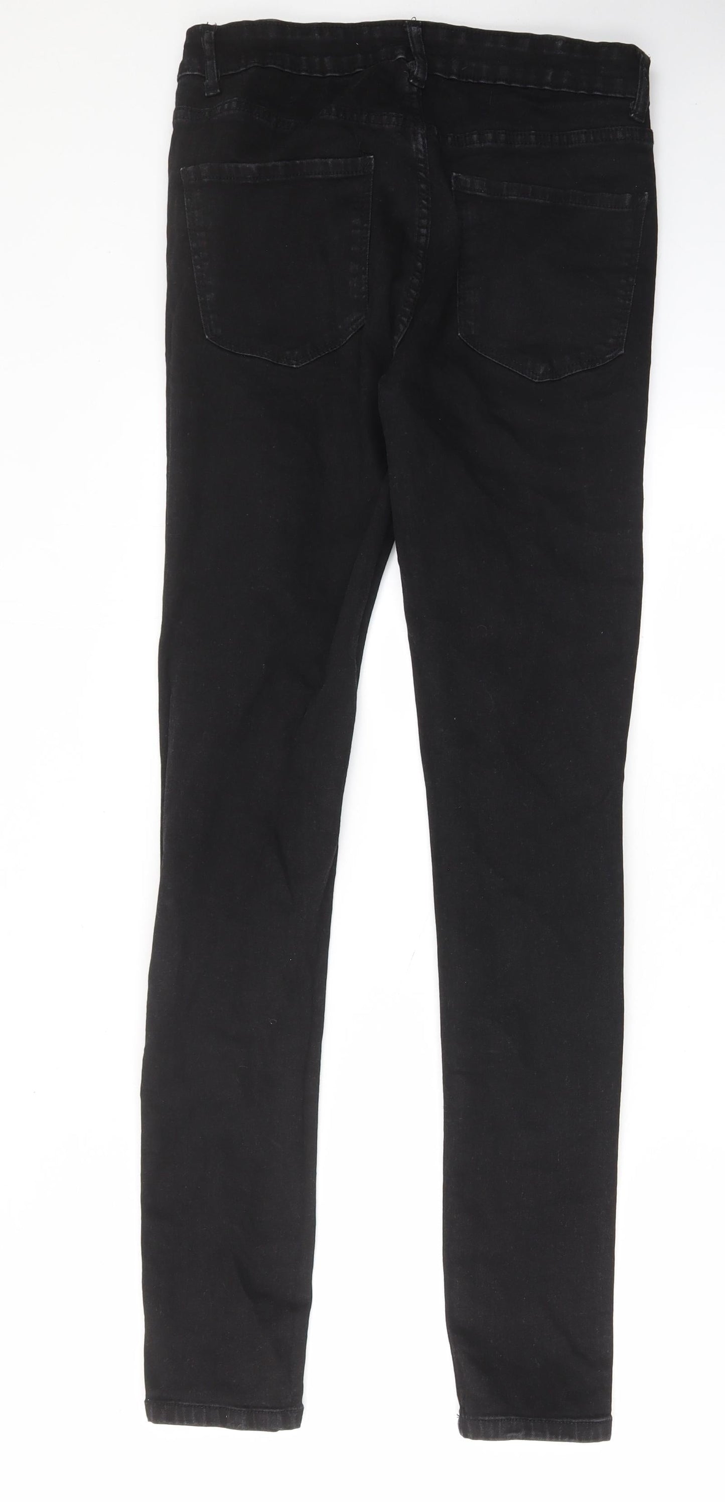 Denim & Co. Mens Black Cotton Skinny Jeans Size 32 in L34 in Regular Zip - Pockets, Belt Loops