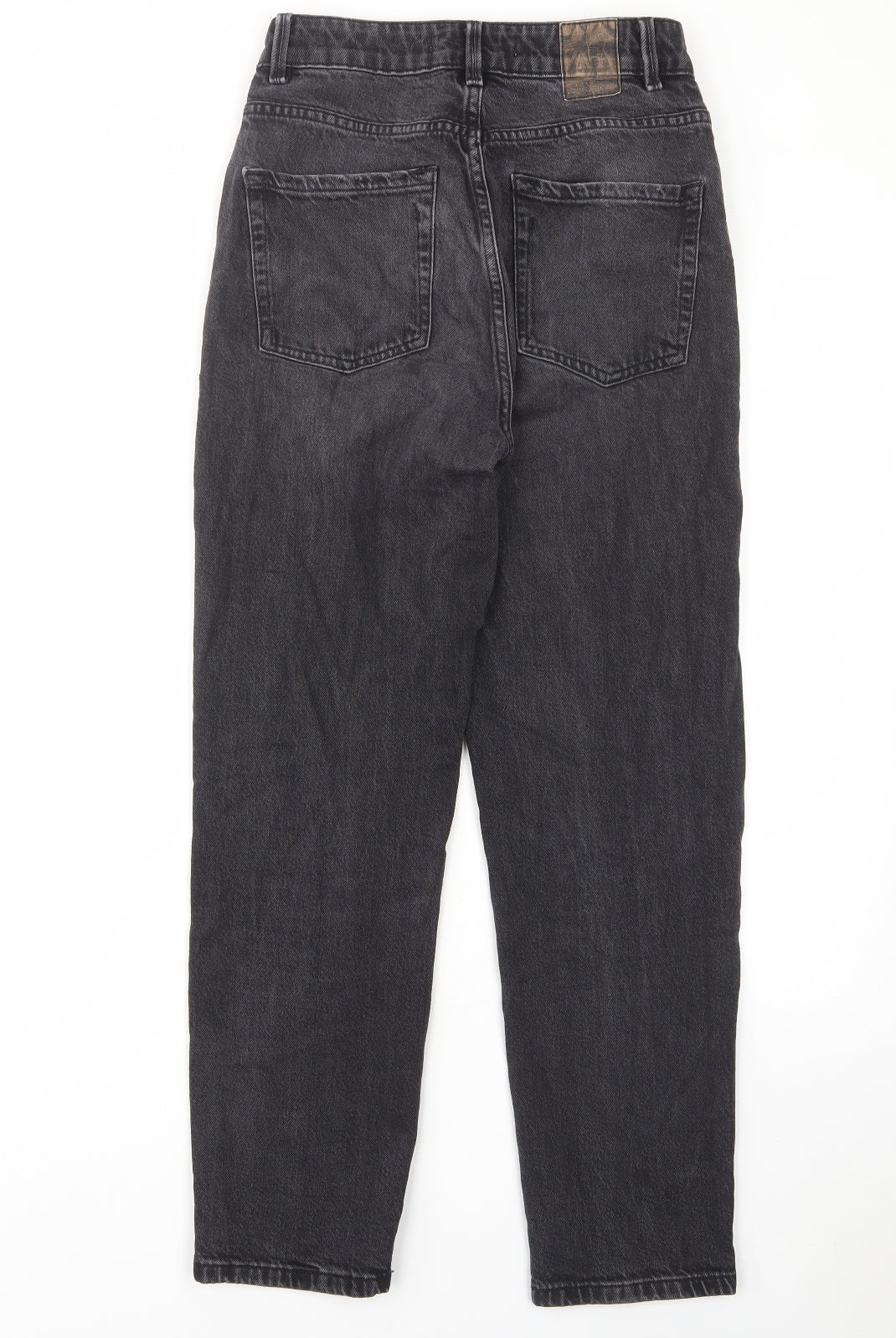 Zara Womens Grey Cotton Straight Jeans Size 8 L28 in Regular Zip - Pockets, Belt Loops