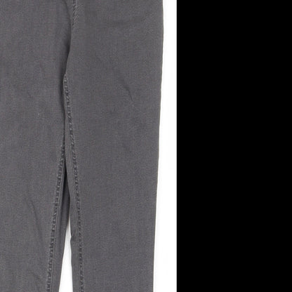 Marks and Spencer Womens Grey Cotton Skinny Jeans Size 10 L27 in Regular - Elastic waist