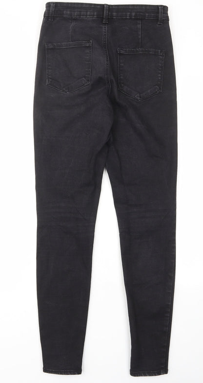 Denim & Co. Womens Black Cotton Skinny Jeans Size 12 L29 in Regular Zip - Pockets