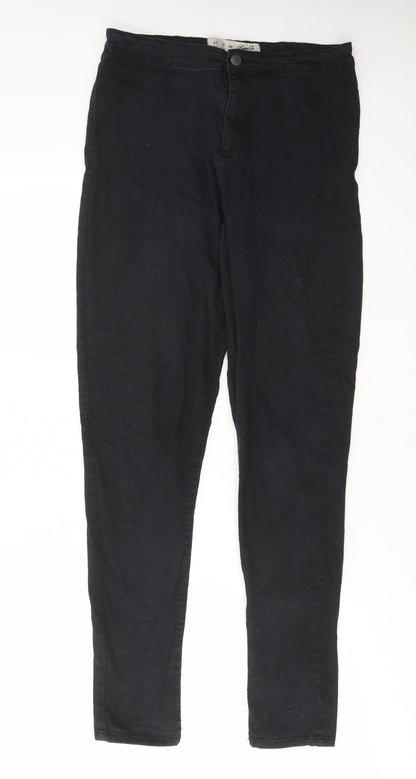 Denim & Co. Womens Black Cotton Skinny Jeans Size 14 L30 in Regular Zip - Pockets