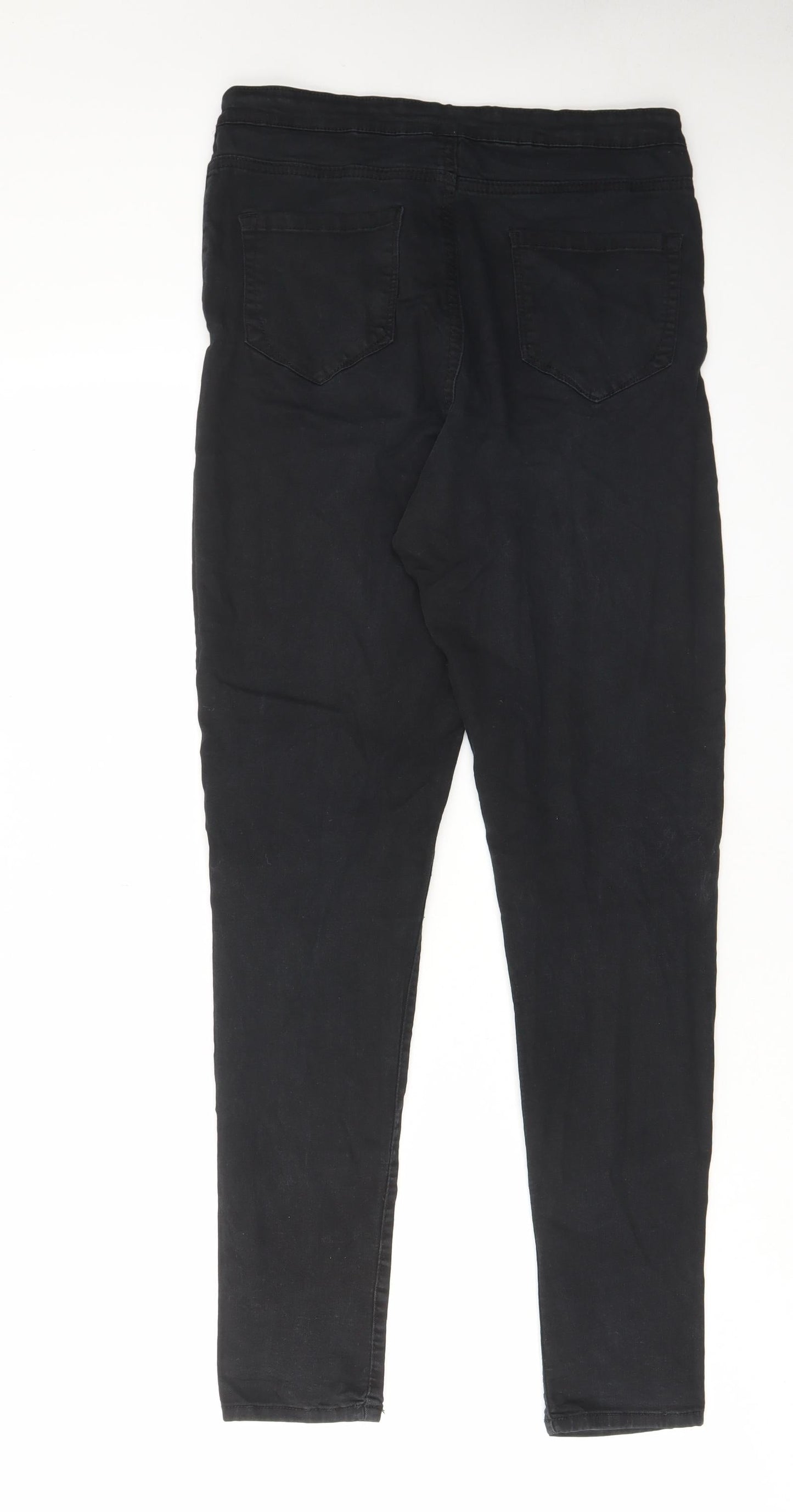 Denim & Co. Womens Black Cotton Skinny Jeans Size 14 L30 in Regular Zip - Pockets