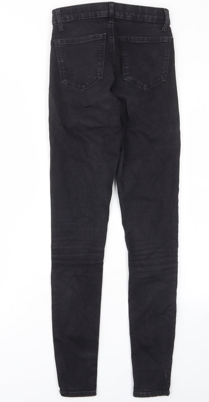 Topshop Womens Black Cotton Skinny Jeans Size 26 in L34 in Regular Zip - Pockets
