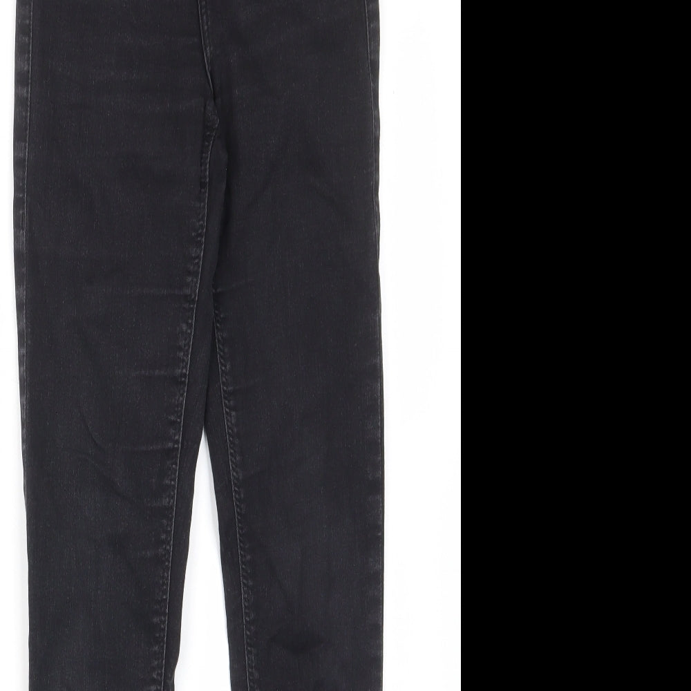 Topshop Womens Black Cotton Skinny Jeans Size 26 in L34 in Regular Zip - Pockets