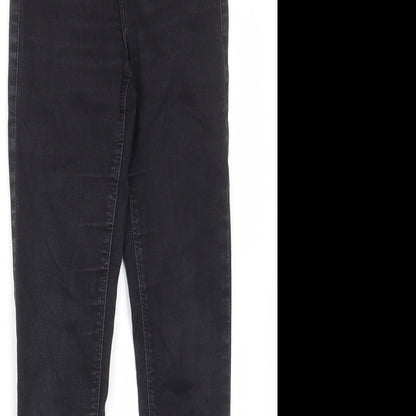 Topshop Womens Black Cotton Skinny Jeans Size 26 in L34 in Regular Zip - Pockets