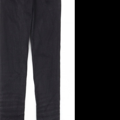 Topshop Womens Black Cotton Skinny Jeans Size 26 in L34 in Regular Zip - Pockets