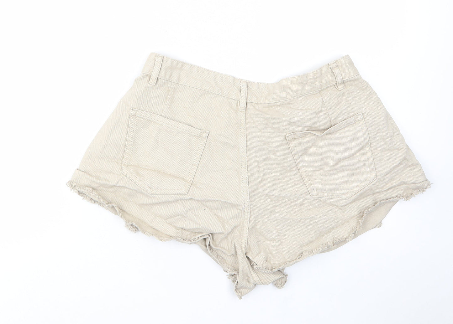 Denim & Supply Womens Beige Cotton Hot Pants Shorts Size 12 L3 in Regular Zip - Pockets, Belt Loops