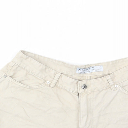 Denim & Supply Womens Beige Cotton Hot Pants Shorts Size 12 L3 in Regular Zip - Pockets, Belt Loops
