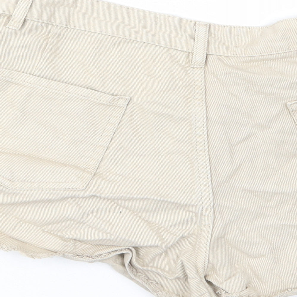 Denim & Supply Womens Beige Cotton Hot Pants Shorts Size 12 L3 in Regular Zip - Pockets, Belt Loops