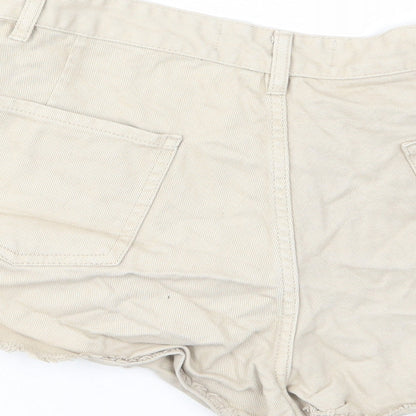 Denim & Supply Womens Beige Cotton Hot Pants Shorts Size 12 L3 in Regular Zip - Pockets, Belt Loops