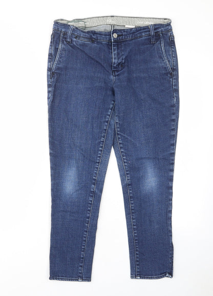 Gap Womens Blue Cotton Skinny Jeans Size 12 L26 in Regular Zip - Pockets, Belt Loops, Zips