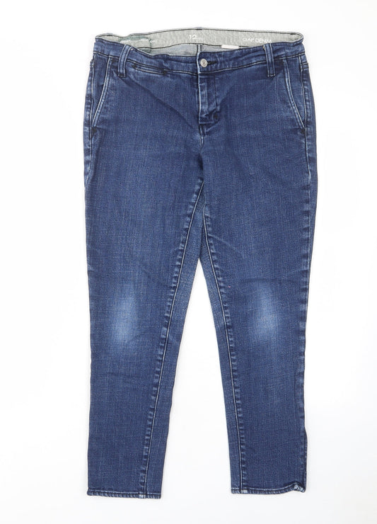 Gap Womens Blue Cotton Skinny Jeans Size 12 L26 in Regular Zip - Pockets, Belt Loops, Zips