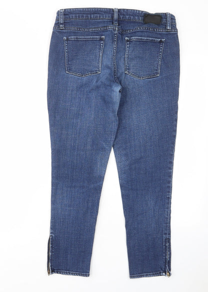 Gap Womens Blue Cotton Skinny Jeans Size 12 L26 in Regular Zip - Pockets, Belt Loops, Zips