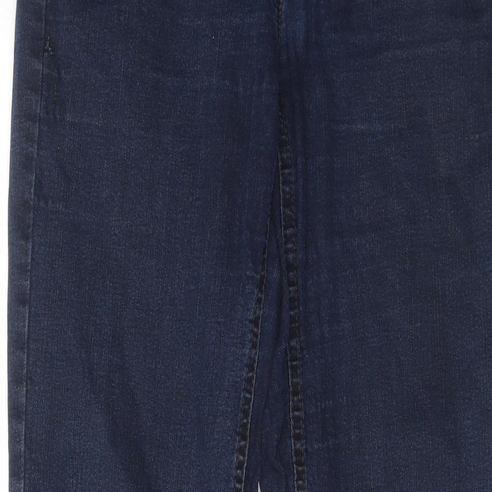 Magic Womens Blue Cotton Straight Jeans Size 10 L31 in Regular Zip - Pockets, Belt Loops