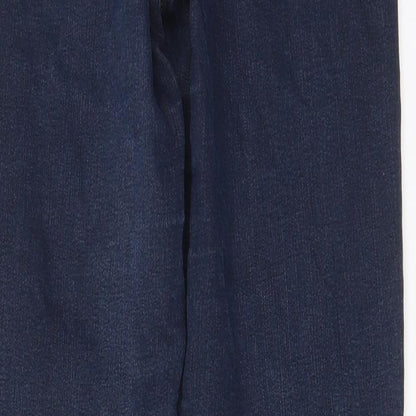 Magic Womens Blue Cotton Straight Jeans Size 10 L31 in Regular Zip - Pockets, Belt Loops