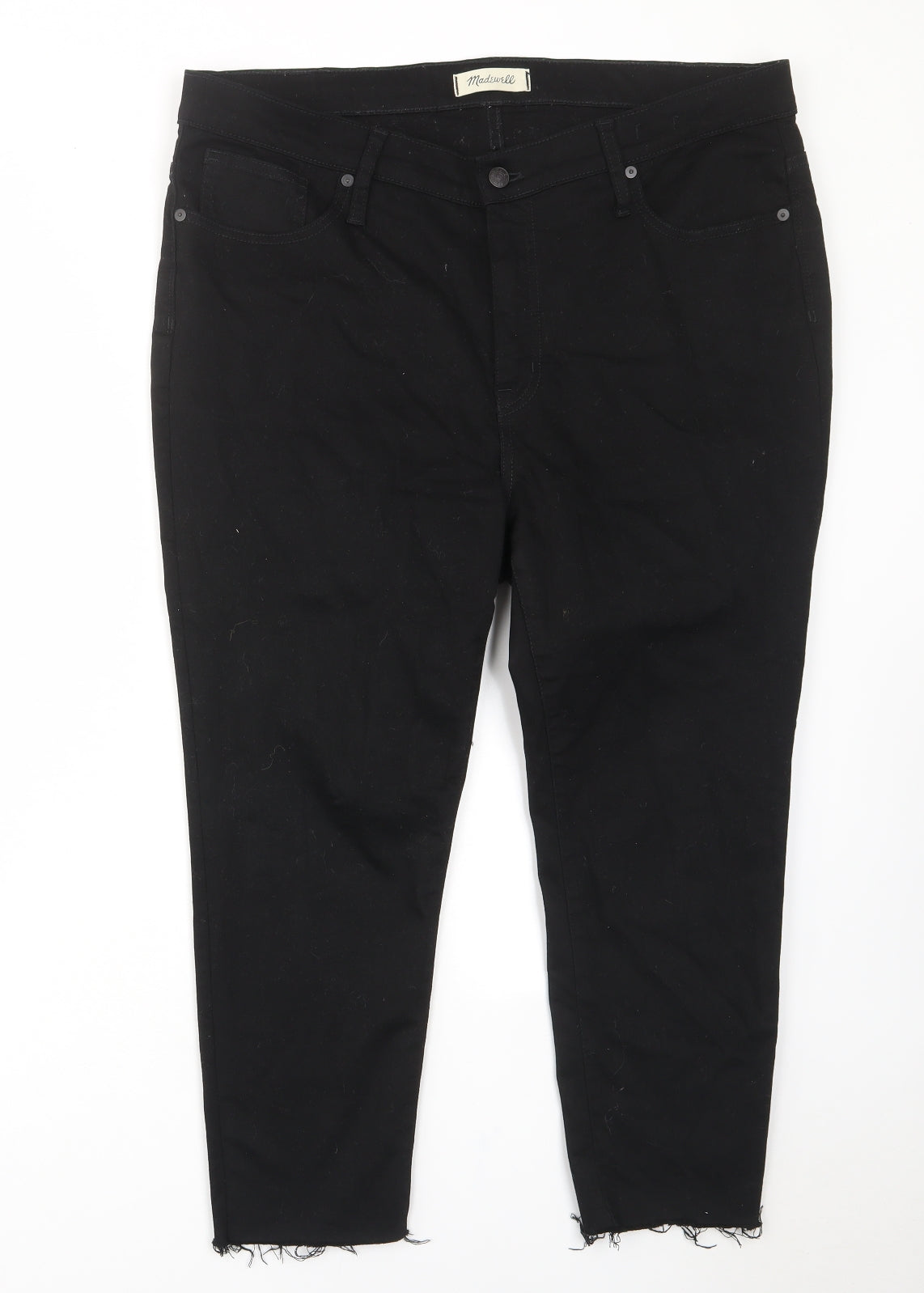 Madewell Womens Black Cotton Skinny Jeans Size 18 L24 in Regular Zip - Pockets, Belt Loops
