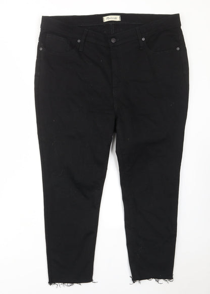 Madewell Womens Black Cotton Skinny Jeans Size 18 L24 in Regular Zip - Pockets, Belt Loops