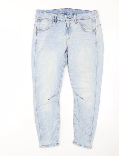 G RAW Womens Blue Cotton Skinny Jeans Size 31 in L28 in Regular Zip - Pockets, Belt Loops