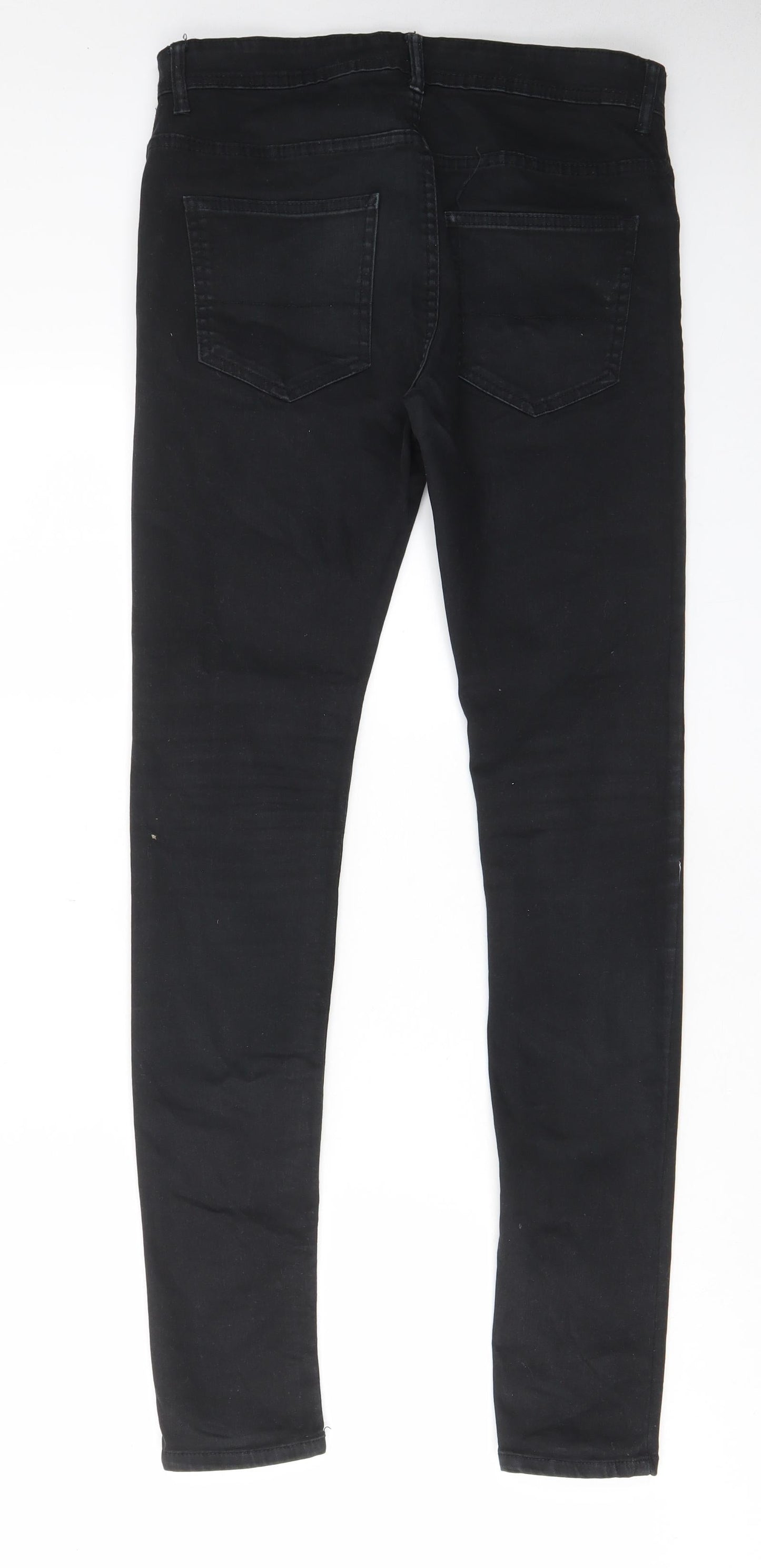 Denim & Co. Mens Black Cotton Skinny Jeans Size 32 in L34 in Regular Zip - Pockets, Belt Loops