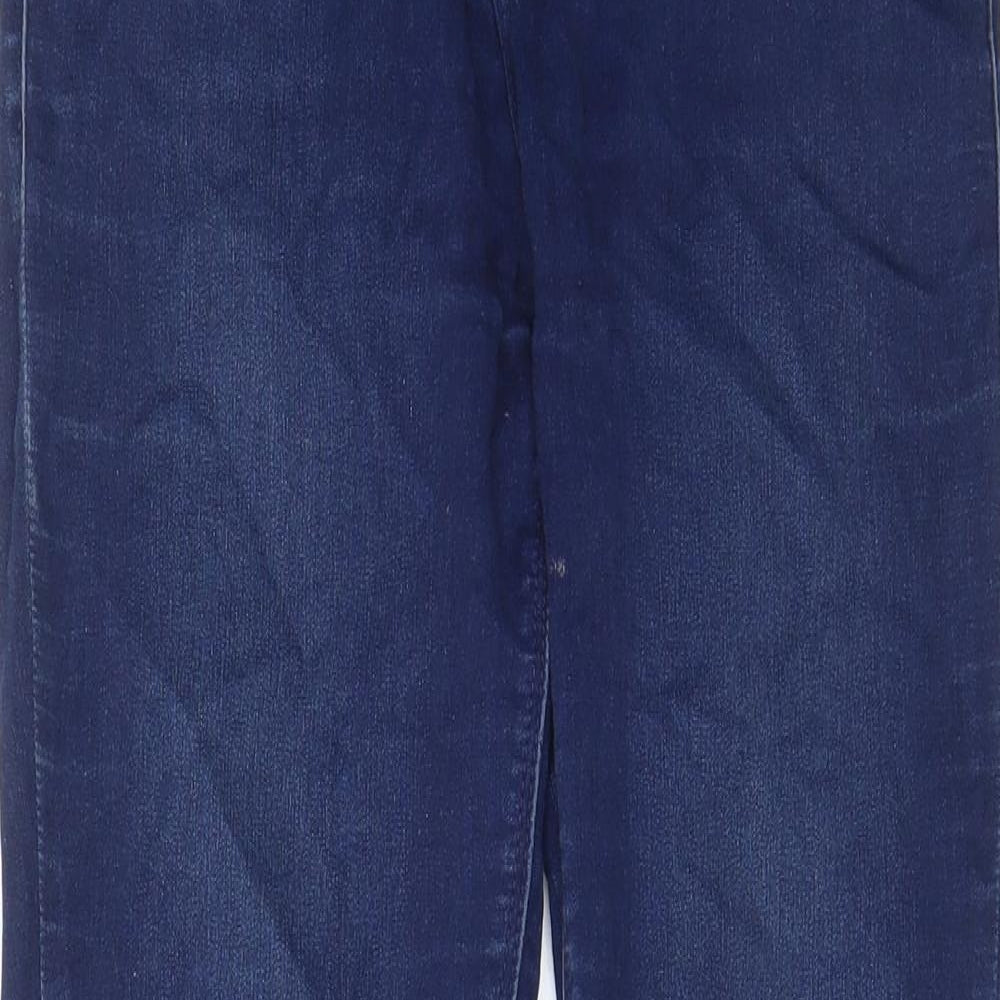 New Look Womens Blue Cotton Skinny Jeans Size 10 L28 in Regular Zip - Pockets, Belt Loops