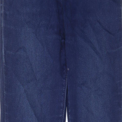New Look Womens Blue Cotton Skinny Jeans Size 10 L28 in Regular Zip - Pockets, Belt Loops