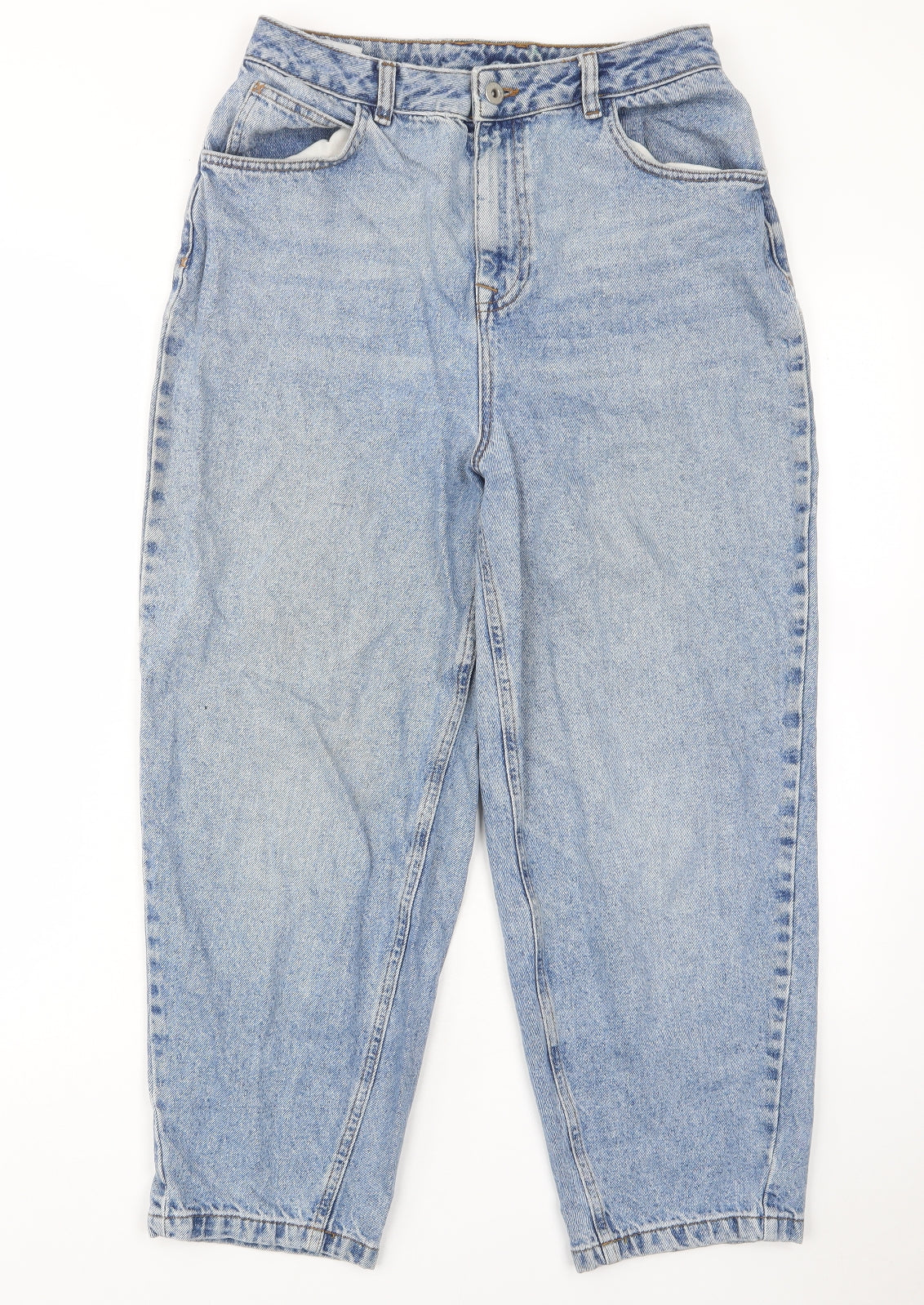 COLLUSION Womens Blue Cotton Boyfriend Jeans Size 30 in L32 in Regular Button - Pockets, Belt Loops