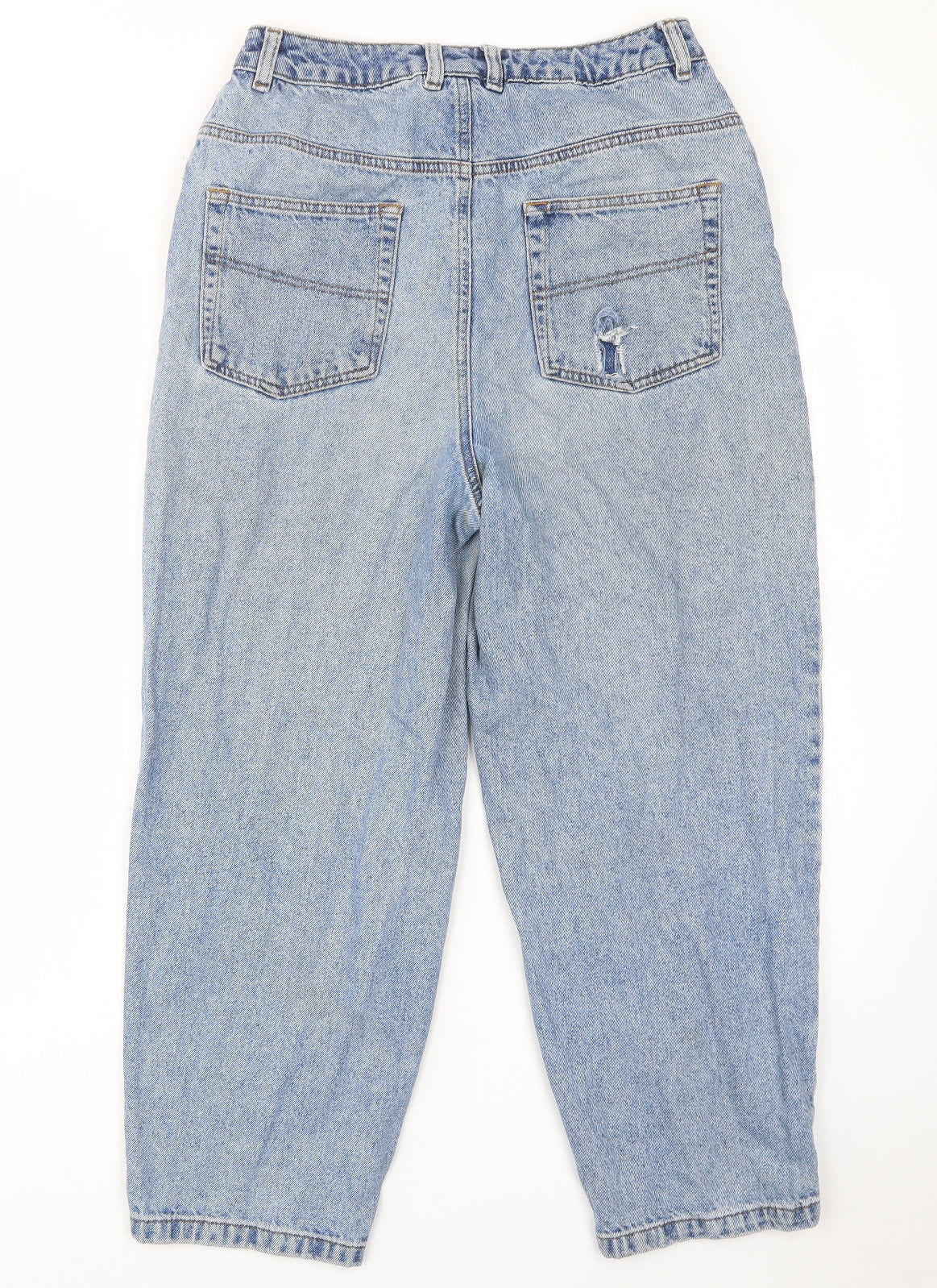 COLLUSION Womens Blue Cotton Boyfriend Jeans Size 30 in L32 in Regular Button - Pockets, Belt Loops