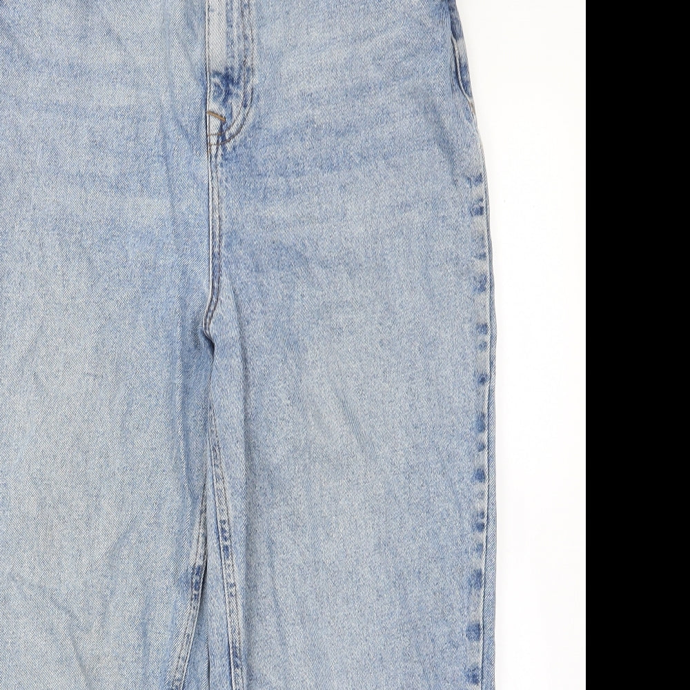 COLLUSION Womens Blue Cotton Boyfriend Jeans Size 30 in L32 in Regular Button - Pockets, Belt Loops