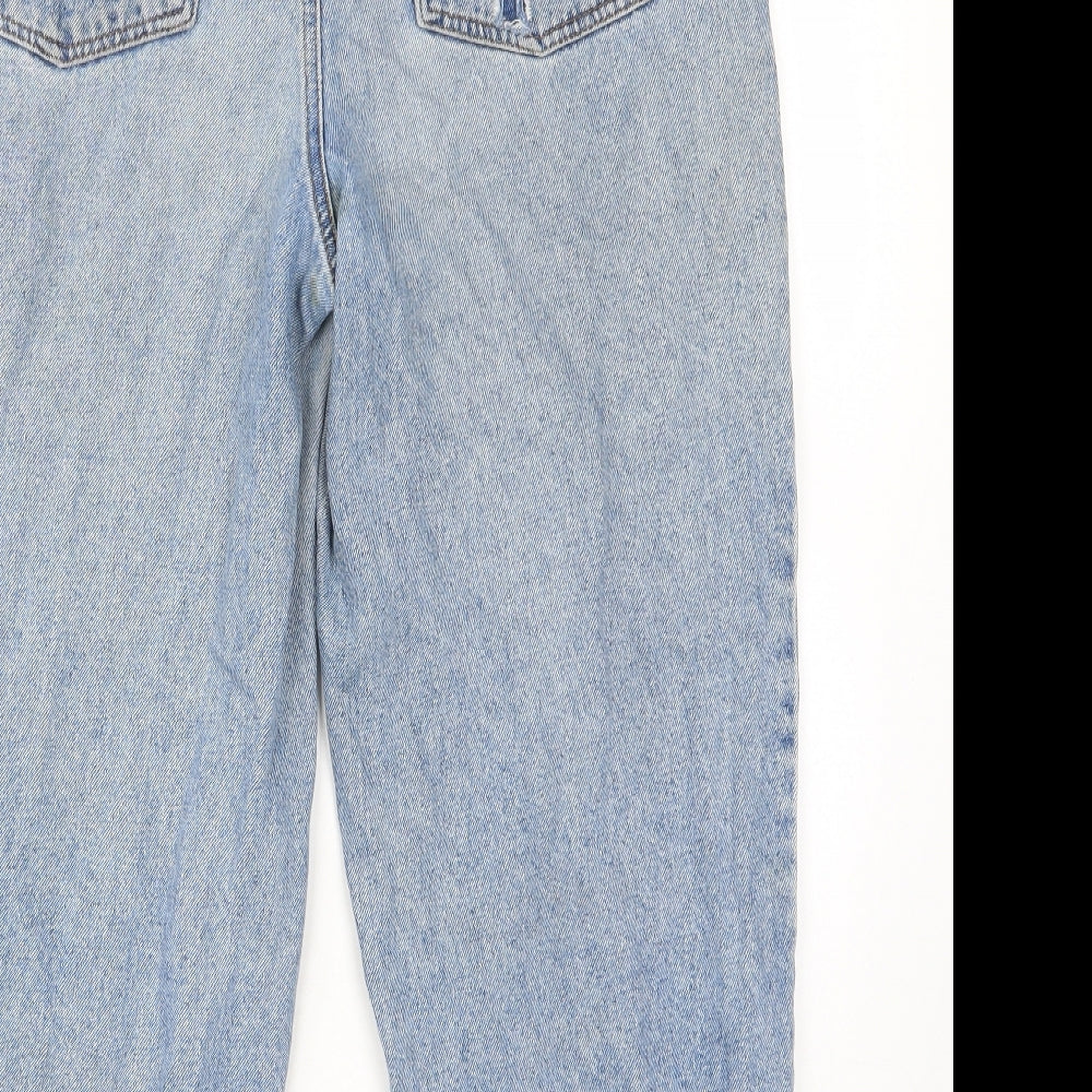 COLLUSION Womens Blue Cotton Boyfriend Jeans Size 30 in L32 in Regular Button - Pockets, Belt Loops