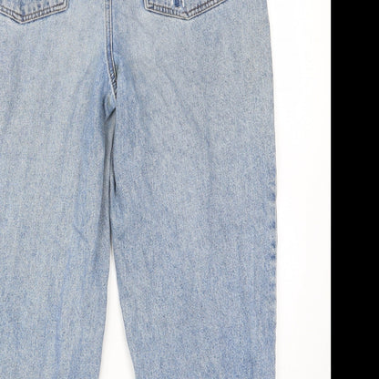 COLLUSION Womens Blue Cotton Boyfriend Jeans Size 30 in L32 in Regular Button - Pockets, Belt Loops